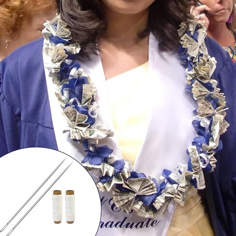 مجموعة إبر Lei، 4 قطع إبر تنجيد طويلة وخيط إبر خياطة طويلة 30.48 سم من أجل إكسسوارات الخياطة إكليل الزهور من هاواي ليز للتخرج in Kuwait