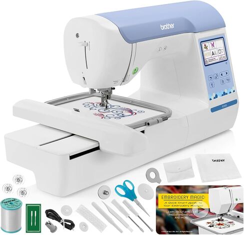 Brother PE900 Embroidery Machine, 5" x 7" Field Size, Cuts Jump Stitches, Wireless, WLAN, Includes Mr. Vac & Mrs. Sew - Embroidery Magic: Quick Start Video in Saudi Arabia
