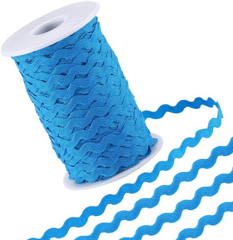 GORGECRAFT 54.6Yds/50m Wave Bending Fringe Trim 5mm Wide White Rick Rack Zig Zag RIC Rac Trim Curved Woven Braided Fabric Webbing Edge Lace Ribbon for Christmas Sewing Home Party Wedding Dress Craft in Kuwait