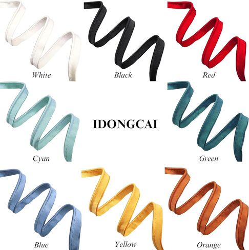 IDONGCAI الأنابيب تقليم شريط حماية الأطراف سماوي مع الحبل 0.5 بوصة حافة حافة لخياطة ديكور المنزل المفروشات 5 ياردة in Kuwait