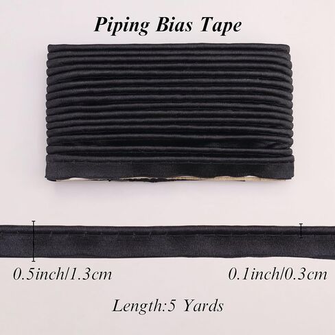 IDONGCAI Shiny Smooth Piping Trim Bias Tape with Cord 0.5inch Edge Trim for Sewing Home Decor 5 Yards Red in Kuwait