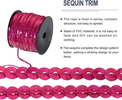 MECCANIXITY 100 Yards x 0.24 Inch Flat Sequin Strip Laser Sequins Fabric Paillette Spangle Sequins Trim for Crafts DIY Sequin Fringe Sewing Bling Brown in Saudi Arabia