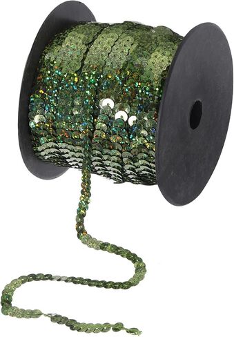 MECCANIXITY 100 Yards x 0.24 Inch Flat Sequin Strip Laser Sequins Fabric Paillette Spangle Sequins Trim for Crafts DIY Sequin Fringe Sewing Bling Brown in Saudi Arabia