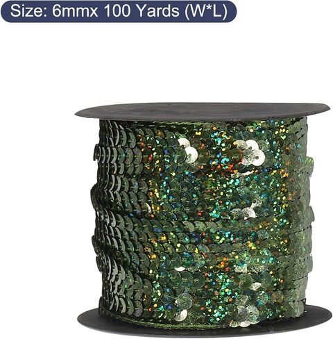 MECCANIXITY 100 Yards x 0.24 Inch Flat Sequin Strip Laser Sequins Fabric Paillette Spangle Sequins Trim for Crafts DIY Sequin Fringe Sewing Bling Brown in Saudi Arabia
