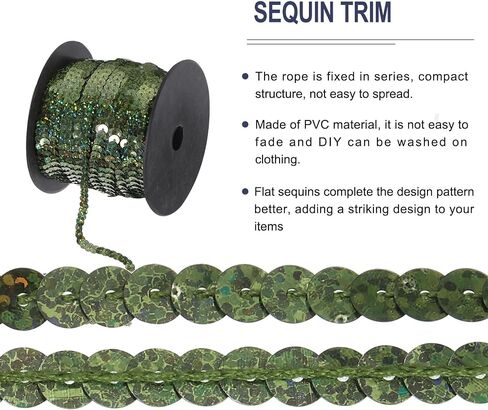 MECCANIXITY 100 Yards x 0.24 Inch Flat Sequin Strip Laser Sequins Fabric Paillette Spangle Sequins Trim for Crafts DIY Sequin Fringe Sewing Bling Brown in Saudi Arabia