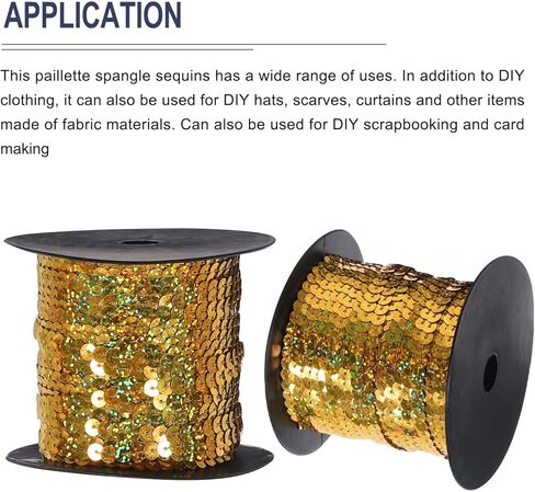 MECCANIXITY 100 Yards x 0.24 Inch Flat Sequin Strip Laser Sequins Fabric Paillette Spangle Sequins Trim for Crafts DIY Sequin Fringe Sewing Bling Brown in Saudi Arabia