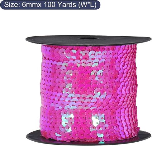 MECCANIXITY 100 Yards x 0.24 Inch Flat Sequin Strip Laser Sequins Fabric Paillette Spangle Sequins Trim for Crafts DIY Sequin Fringe Sewing Orange in Saudi Arabia