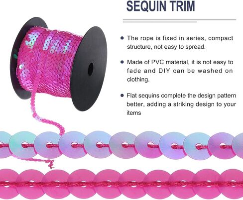 MECCANIXITY 100 Yards x 0.24 Inch Flat Sequin Strip Laser Sequins Fabric Paillette Spangle Sequins Trim for Crafts DIY Sequin Fringe Sewing Orange in Saudi Arabia