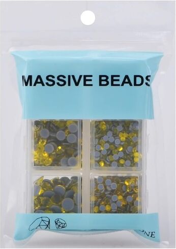 4000Pcs Mixed Size Hot Fix Round Crystals Gems Glass Stones Hotfix Flat Back Rhinestones (Champagne) in Saudi Arabia