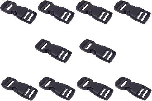 DGQ أبازيم جانبية سريعة الفك بعرض 5/8 بوصة، 10 حزم مزدوجة قابلة للتعديل بدون مشابك خياطة، استبدال البلاستيك شديد التحمل لحزام الظهر من النايلون، حزمة مراوح حزام من النايلون، أطواق الكلاب in Kuwait