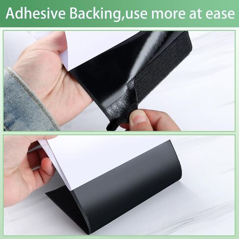 1x4 Inch Hook and Loop Strips with Adhesive, 30 Sets Heavy Duty Self Adhesive Tape Nylon Hook and Loop Fasten Mounting Tape for Home Office School and Crafting, Black in Saudi Arabia