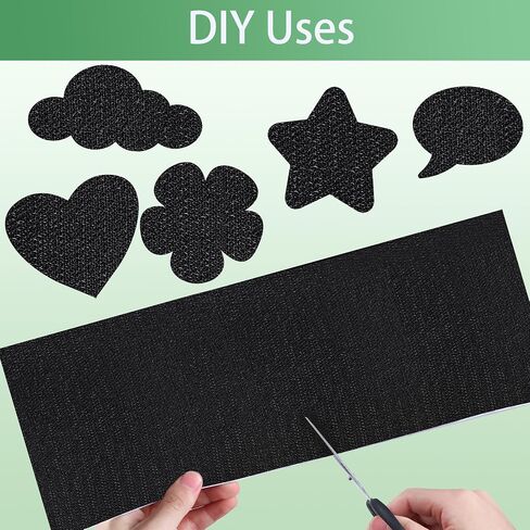 1x4 Inch Hook and Loop Strips with Adhesive, 30 Sets Heavy Duty Self Adhesive Tape Nylon Hook and Loop Fasten Mounting Tape for Home Office School and Crafting, Black in Saudi Arabia