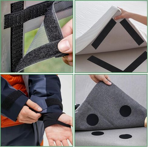1x4 Inch Hook and Loop Strips with Adhesive, 30 Sets Heavy Duty Self Adhesive Tape Nylon Hook and Loop Fasten Mounting Tape for Home Office School and Crafting, Black in Saudi Arabia