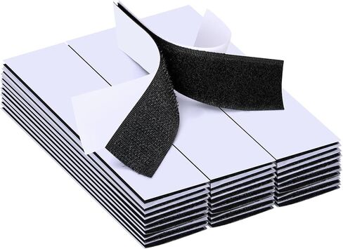 1x4 Inch Hook and Loop Strips with Adhesive, 30 Sets Heavy Duty Self Adhesive Tape Nylon Hook and Loop Fasten Mounting Tape for Home Office School and Crafting, Black in Saudi Arabia