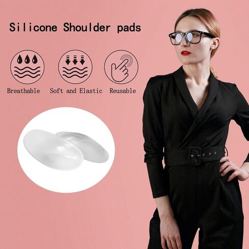 Shoulder Pads for Women's Clothing, Silicone Shoulder Pads, Anti-Slip Shoulder Push-up Pads. Revamp Your Wardrobe with Reusable Silicone Shoulder Pads - Stay Stylish All Day Long! in Saudi Arabia