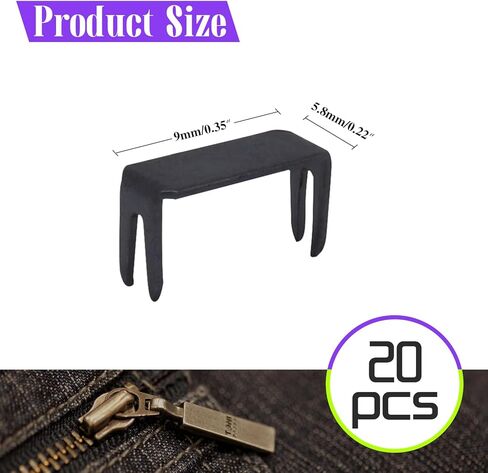 Qimoo 20 Pcs Zipper Stoppers, 8 Top & Bottom Zipper Stops Zippers Repair Kits for Bags Coats Jackets in Saudi Arabia