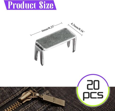 Qimoo 20 Pcs Zipper Stoppers, 8 Top & Bottom Zipper Stops Zippers Repair Kits for Bags Coats Jackets in Saudi Arabia