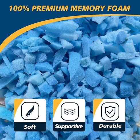 10 Pounds Memory Foam Bean Bag Filler, Shredded Memory Foam Filling, Premium Soft Bean Bag Filling, 100% Real Memory Foam for Dog Bed, Sofa Cushion, and Pillow for Arts and Crafts in Saudi Arabia