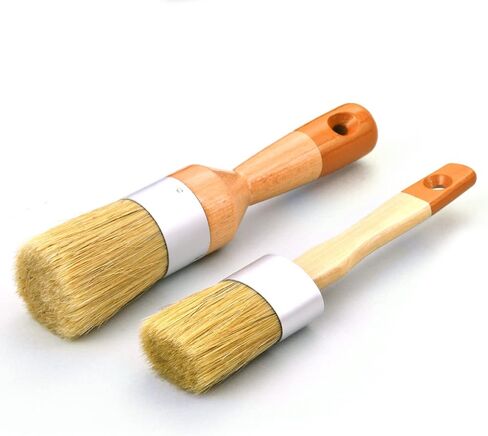 مجموعة فرش طلاء الطباشير والشمع من ماكس مان، للكراسي وطلاء الطباشير والطاولات والأثاث الخشبي، أداة صغيرة للطلاء والشمع | شعيرات ناعمة وطبيعية | الفن الشعبي، ديكور المنزل، حجم صغير in Kuwait