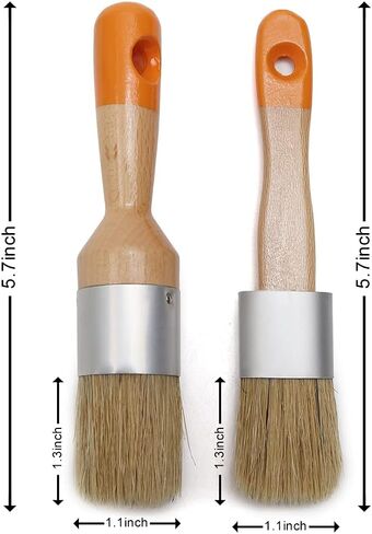مجموعة فرش طلاء الطباشير والشمع من ماكس مان، للكراسي وطلاء الطباشير والطاولات والأثاث الخشبي، أداة صغيرة للطلاء والشمع | شعيرات ناعمة وطبيعية | الفن الشعبي، ديكور المنزل، حجم صغير in Kuwait