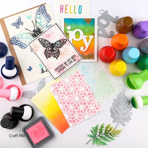 12 Colors Paper Pouncers for Ink Blending,Ink Blending Tool with Storage Cases for Card Making,Inking Sponge for Direct Ink Application On Intricate Die Cuts Stencils Paper Crafts in Saudi Arabia