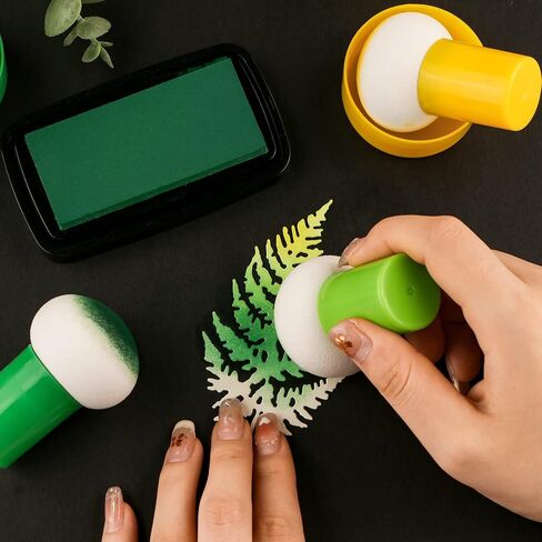12 Colors Paper Pouncers for Ink Blending,Ink Blending Tool with Storage Cases for Card Making,Inking Sponge for Direct Ink Application On Intricate Die Cuts Stencils Paper Crafts in Saudi Arabia