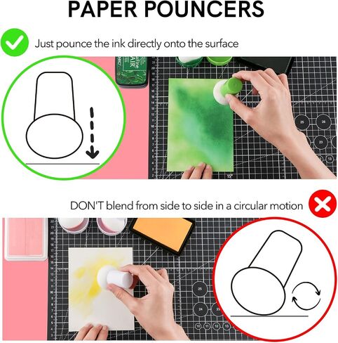 12 Colors Paper Pouncers for Ink Blending,Ink Blending Tool with Storage Cases for Card Making,Inking Sponge for Direct Ink Application On Intricate Die Cuts Stencils Paper Crafts in Saudi Arabia