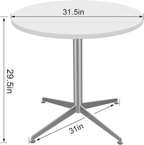 Round Office Table Conference Table Small Dining Table Coffee Meeting Table for Office Boardroom Kitchen Living Room Waterproof Desktop Easy Assembly 31.5 inch in Saudi Arabia