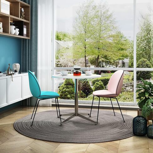 Round Office Table Conference Table Small Dining Table Coffee Meeting Table for Office Boardroom Kitchen Living Room Waterproof Desktop Easy Assembly 31.5 inch in Saudi Arabia