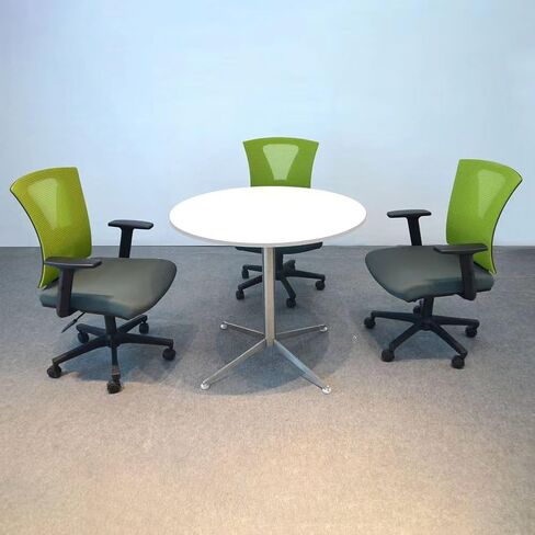 Round Office Table Conference Table Small Dining Table Coffee Meeting Table for Office Boardroom Kitchen Living Room Waterproof Desktop Easy Assembly 31.5 inch in Saudi Arabia