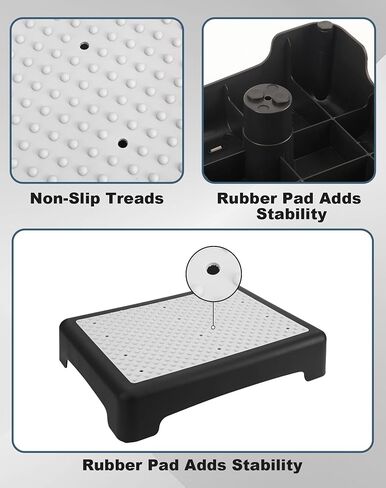 Step Stool for Adults, Heavy Duty, Anti-Slip, Ideal for Outdoor, Kitchen, Bathroom, Bedroom, Plastic, Holds 440 lbs, Half Step Ladder(Medium-Sized) in Saudi Arabia