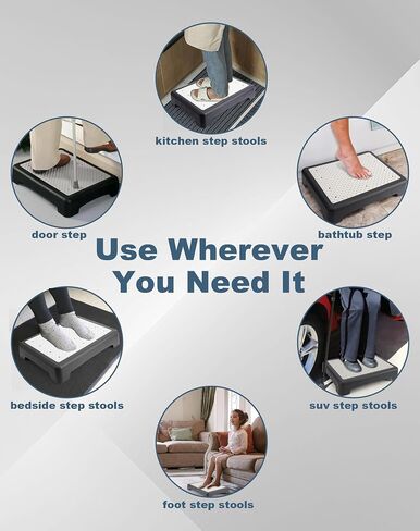 Step Stool for Adults, Heavy Duty, Anti-Slip, Ideal for Outdoor, Kitchen, Bathroom, Bedroom, Plastic, Holds 440 lbs, Half Step Ladder(Medium-Sized) in Saudi Arabia