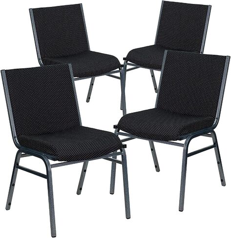 Flash Furniture HERCULES Series Heavy Duty Black Vinyl Stack Chair with Ganging Bracket in Saudi Arabia