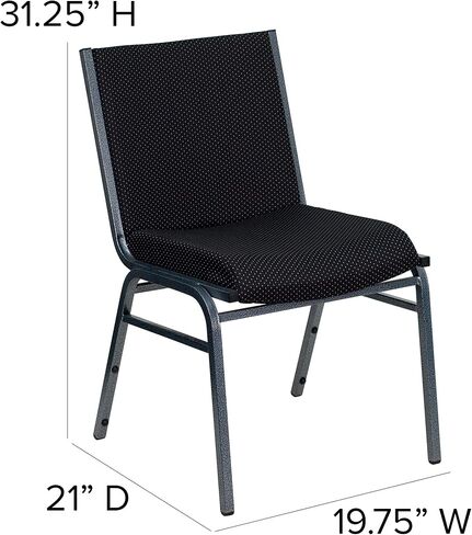 Flash Furniture HERCULES Series Heavy Duty Black Vinyl Stack Chair with Ganging Bracket in Saudi Arabia