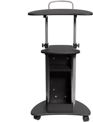 عربة كمبيوتر محمول قابلة للضبط بارتفاع قابل للتعديل من تكني موبيلي مع مساحة تخزين، جرافيت، 22 × 16 × 46 in Kuwait