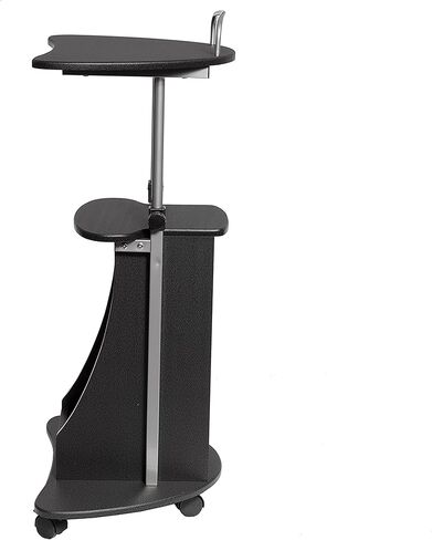 عربة كمبيوتر محمول قابلة للضبط بارتفاع قابل للتعديل من تكني موبيلي مع مساحة تخزين، جرافيت، 22 × 16 × 46 in Kuwait