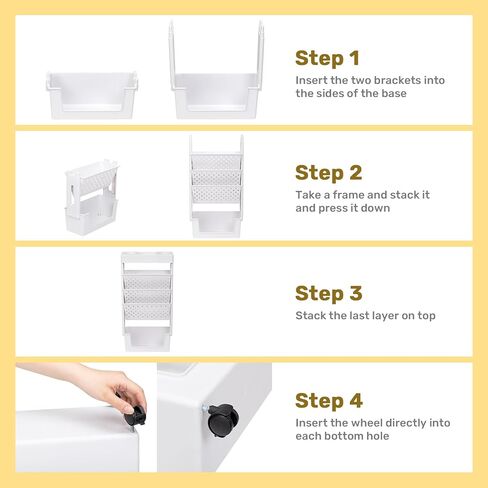 AGTEK 5 Tier Trolley عربة كتب متدحرجة؟ رف كتب متنقل، برج منظم تخزين منزلق، وحدة رفوف متنقلة ضيقة، أرفف كتب منظمة للمكتب، النوم، الفصول الدراسية، الحضانة، وردي in Kuwait