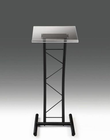 Kingdom KML7B Large Portable Lectern, Stand Up Church Pulpit, Slanted Lectern, Conference Podium for Speakers, Speeches and Other Occasions- Truss Lectern, Black Powder Coat Finish, Metal in Kuwait