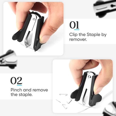 Professional Staple Remover 3 Pcs Black Staple Puller Pinch Jaw Style Staple Remover Tool with Safety Lock for Office, School and Home in Saudi Arabia