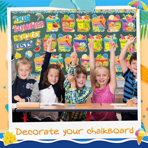 Tenceur 69 Pcs Summer Bulletin Board Decorations Set Our Summer Bucket Lists Cutouts Classroom Door Decor for Teachers Students Summer Hawaiian Party Home Office School Supplies in Saudi Arabia