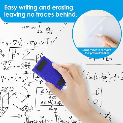 MaxGear White Board 36"x24" Dry Erase Board Adhesive Whiteboard Large Dry Erase Board for Wall, Magnetic Board for Office, Conference Room, Classroom, Home, 1 Eraser, 4 Markers, 4 Magnets in Saudi Arabia