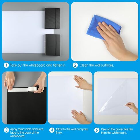 MaxGear White Board 36"x24" Dry Erase Board Adhesive Whiteboard Large Dry Erase Board for Wall, Magnetic Board for Office, Conference Room, Classroom, Home, 1 Eraser, 4 Markers, 4 Magnets in Saudi Arabia