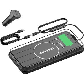 Wireless Car Charger Pad, 15W Fast Charging Pad with 70cm Extension Cable, Non Slip Car Wireless Phone Charger Mat Compatible with iPhone 16/15/14/13, AirPods, Samsung S25 S24(Extension USB-A) in Saudi Arabia