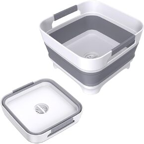 Collapsible Dish Basin, 9L Capacity, Portable Sink for Kitchen, Camping, RV, Gray (Green) in Saudi Arabia