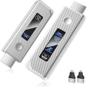 Upgraded Wireless HDMI Transmitter and Receiver, 164FT/50M Plug & Play Portable Extender, 4K Decode 1080P Output,Ultra Low Latency 5.8G + 2.4G for Streaming Video and Audio from Laptop/PC/TV/Projector in Saudi Arabia
