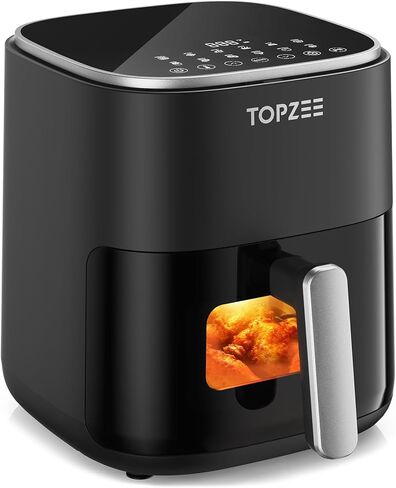 Air Fryer 12 in-1 مع سعة كبيرة 5.5 كيو تي ، مقلاة الهواء المدمجة ، 100-400 ℉ حرارة دقيقة ، 360 درجة من الهواء الساخن ، بنسبة 95 ٪ من الزيت ، الخبز ، الجاف ، التسخين ، المجمدة ، الشاحنة ، الدليل ، الأسود in Kuwait