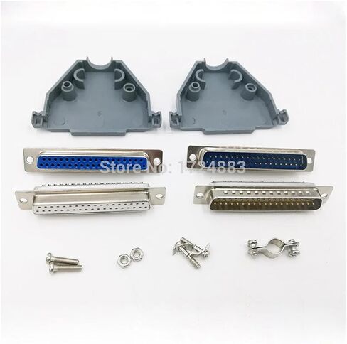 DB37 Serial Paralle Port Data Cable Contraction 2 Row d Type Connector 37Pin Port Socket Adapter Female & Male (Silver Female) in Kuwait
