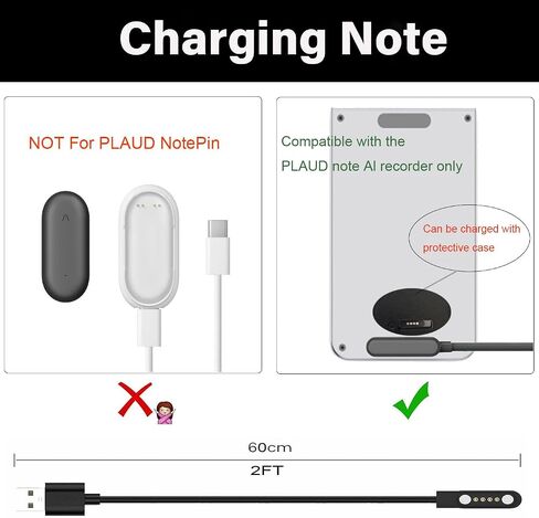 [2-Pack USB-C Charger for PLAUD Note AI Voice Recorder Charger Replacement Charging Cable Type C in Saudi Arabia