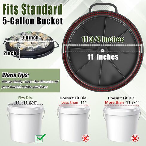 غطاء مقعد دلو 5 جالون ، وسادة مقعد مقعد 360 درجة من الرغوة مع قمة مبطنة للصيد وصيد الأسماك والتخييم والتدريب على البيسبول ، وتناسب دلو 11 "-11 3/4" in Kuwait