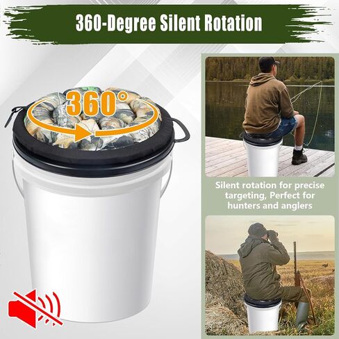 غطاء مقعد دلو 5 جالون ، وسادة مقعد مقعد 360 درجة من الرغوة مع قمة مبطنة للصيد وصيد الأسماك والتخييم والتدريب على البيسبول ، وتناسب دلو 11 "-11 3/4" in Kuwait